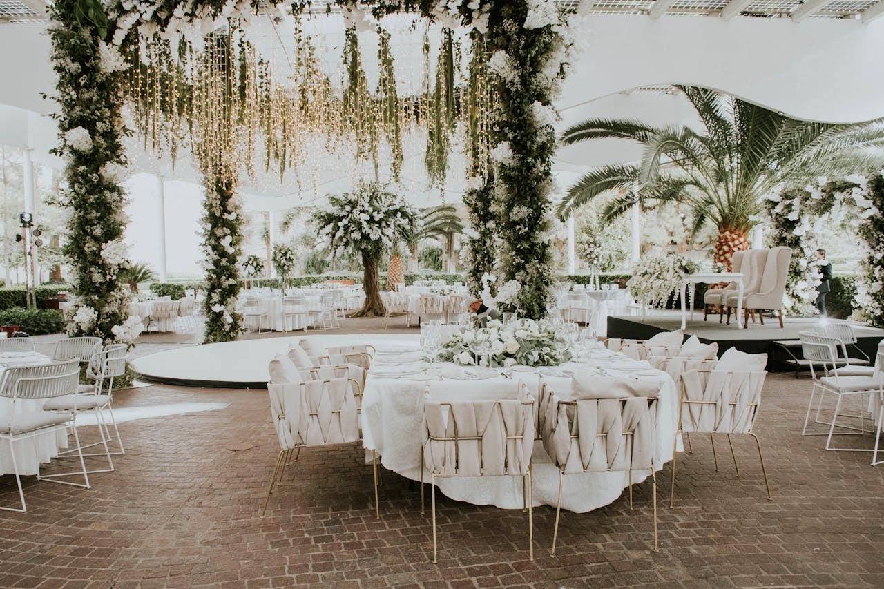 Mastering the First Impression: Your intriguing post title goes here Stunning outdoor wedding setup featuring floral decorations, elegant seating, and ambient lighting.